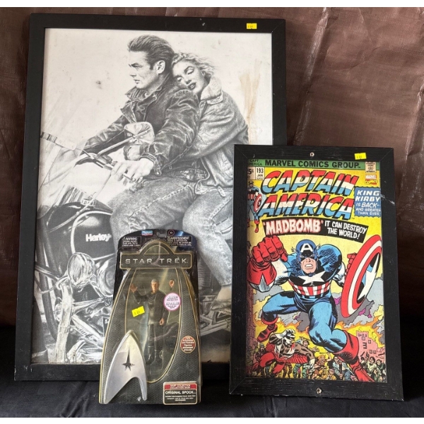 Iconic James Dean & Marilyn Sketch w/ Cpt America Mad Bomb & Star Trek 