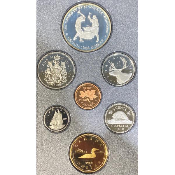 1988 Silver & Aureate Dollar Forges du Saint-Maurice Proof Set