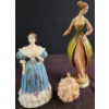 Image 1 : Three Figurine Lot: Coalport, Dresden & G. Armani Porcelain