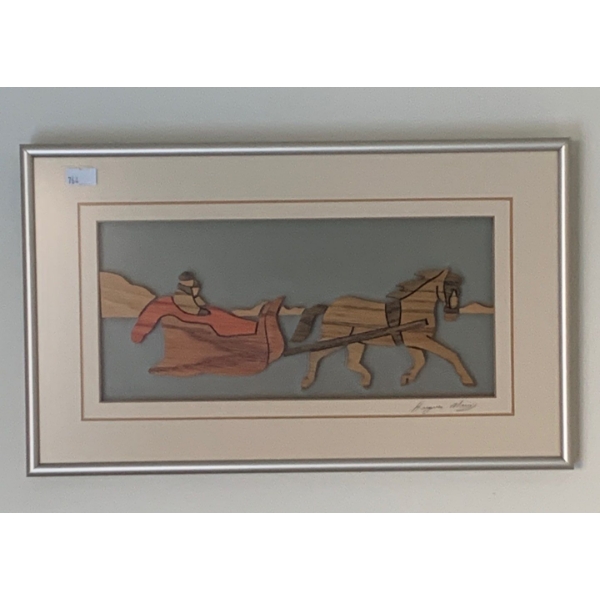 Santa Art Work By illegible Signature - 15x9 