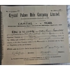 Image 3 : Vintage Share Certificate For The "Crystal Palace Ride Company Limited 1910