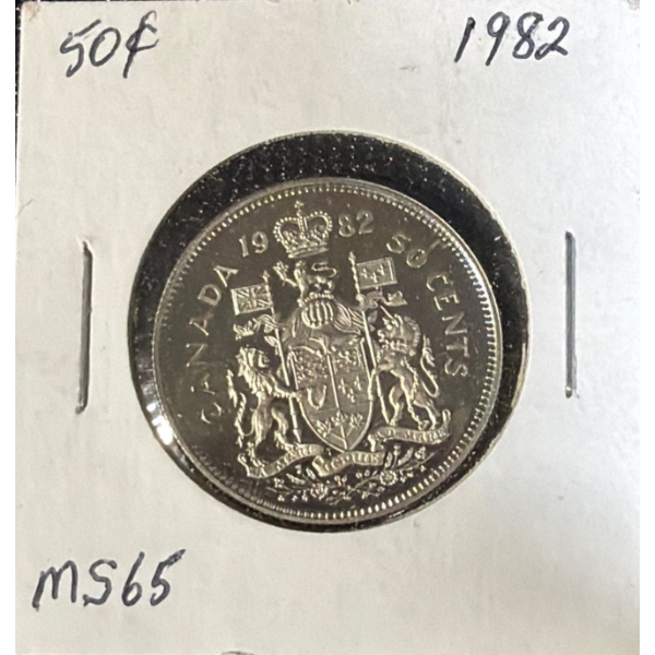 1982 MS65 Canadian Half Dollar
