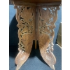 Image 2 : Vintage Hand Carved Inlay Bone Wood Moroccan Side Table 22x23