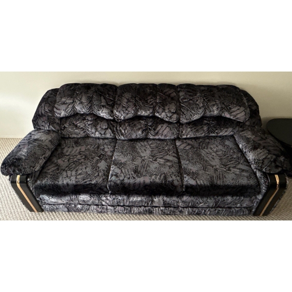 Vintage Fabric 3 Seater Couch - 85W, 37D, 34T 