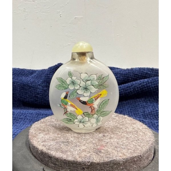 Bird Snuff Bottle with Spoon 3H