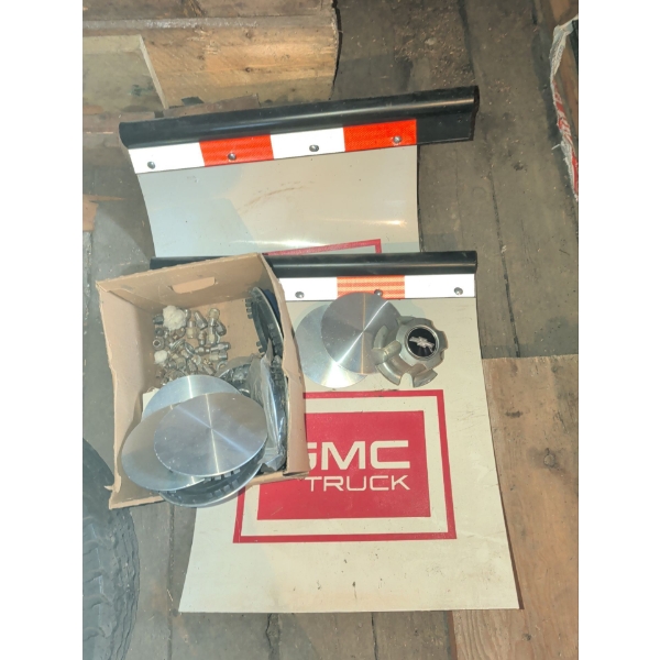 GMC Branded Truck Accessories - Mud Flaps & Many Chrome Finish Wheel Center Caps 