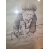 Image 1 : Old Man Drawing by Clarke. 18 1/4 w, 24 1/4 h