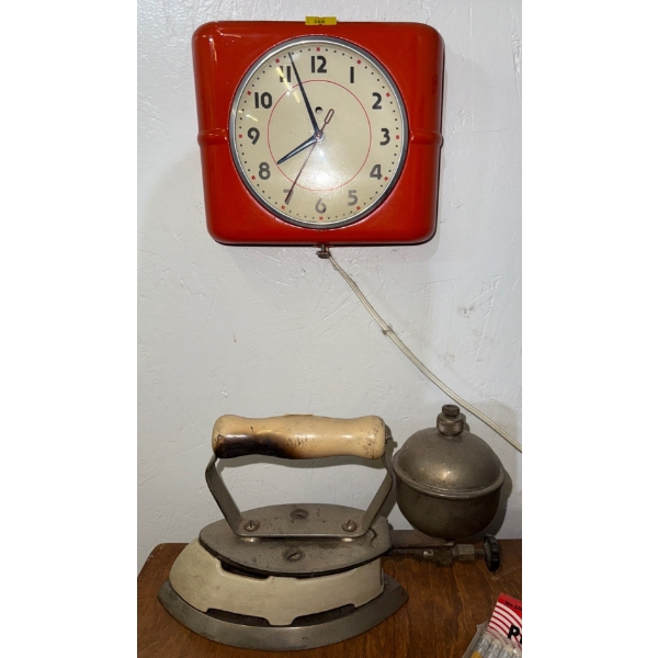 Antique Westalux Wall Clock w/ Iron 