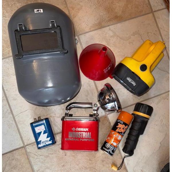 Welders Mask, Flashlights 