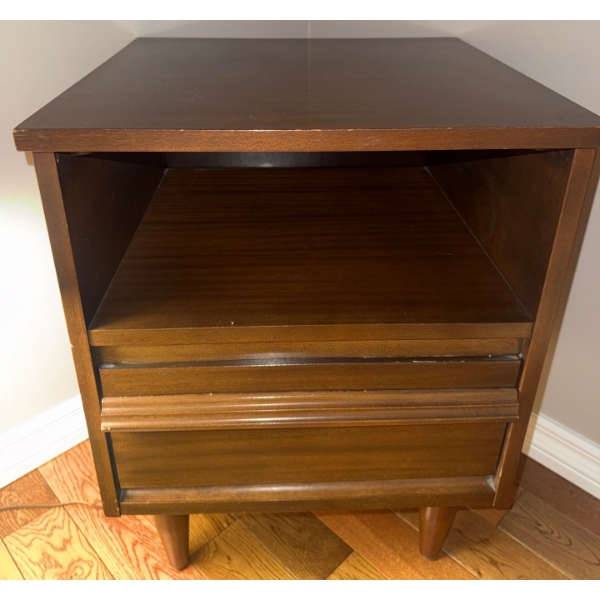 Mid Century End Table - 2 Tiers 1 Drawer 25"Tall