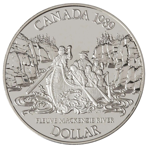 1989 $1 Mackenzie River Bicentennial - Silver Dollar Proof