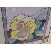 Image 2 : Hand Painted Silk Pansy by D. Gusse-Edinga Framed and Under Glass 14 w 14 h