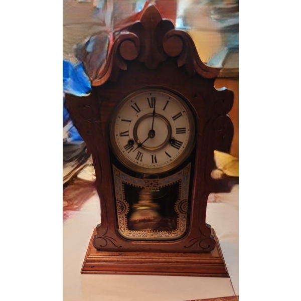 New Haven Clock Company Tabletop Pendulum Clock 17 T, 12 W, 5 D