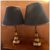 Image 1 : Pair of Navy & Brass Table Lamps 30T