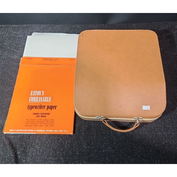 Smith-Corona Skyriter Model Typewriter w/ Carry Case 11 W, 12 D, 3.5 T (With Case Closed and Flat) 