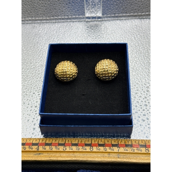 Christian Dior Gold Plated Clip-on Earrings with Signature