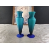 Image 2 : Kriebel & Bates Framed Litho Print of Jesus (17"W x 21"H)  and 2 Ombre Blue Vases