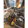 Image 4 : shop table with electric motors, Arius tools, pipe vintage license plate, plates, axis sledgehammer 