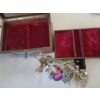 Image 1 : Wooden Jewelry Box w/ Velvet Lining and Assorted Fashion Jewelry 
