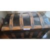 Image 2 : Vintage Steamer Trunk w Painted Black Finish & Beautifully Lined Interior 30 w 17 d 21 h