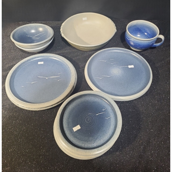 Assorted Pottery: Large Bowl 10" Diameter, 2.5 T, Plate 10" Diameter and More!