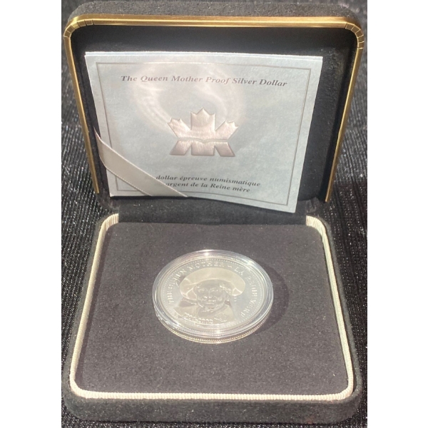 The Queen Mother Proof 92.5% Silver Dollar 25.175 Grams