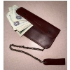 Image 3 : Vintage Genuine Leather Chain Wallet w/ Currency Contents & Magnifying Glasses 