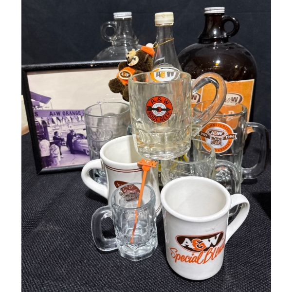 Vintage A&W Collectables - Root Beer Schooner Large Freezer Mugs Stuffed Animals & more