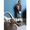 Image 3 : Antique Whiskey Clay Jug With Authentic Shark Jaw With Teeth Wooden Duck & Golf Statue 
