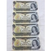 Image 2 : 2 Uncut 1:4 Canadian 1973 $1.00 Bills and 2:2 $2.00 Bills Prefix: BFL BFK 
