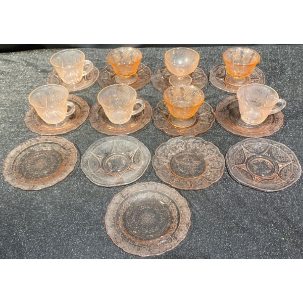 Depression Glass Teacups & Plates