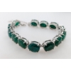 Image 1 :  Silver Emerald gemstone Bracelet 20.7 ct Certified ($21,549 Appraisal)