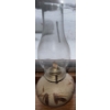 Image 4 : Stonewear Pottery Kerosine Lamp 15"tall w/ 'Circle Of Friends' Clay Garden Ornament 