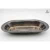 Image 3 : Tarnished Silver-Plated Oval Serving Dish With A Rope-Design Edge 18''W 9''D 3''H. 