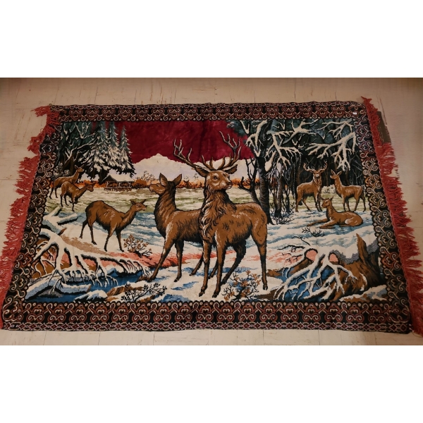 Deer Motif Rug/ Tapestry 72 X 48 