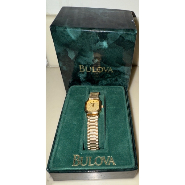 Brand New Vintage Bulova Gold Toned Woman's Wrist Watch 