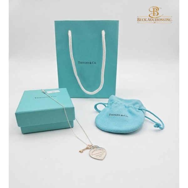 925 Sterling Silver Tiffany & Co. Return to Tiffany Heart Key Necklace 7.17g