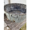 Image 2 : Galvanized Metal Tub with Circular Patterned Base and Carry Handles