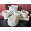 Image 1 : Vintage Anchor Hocking Milk Glass Collectibles - Hobnail Pattern 