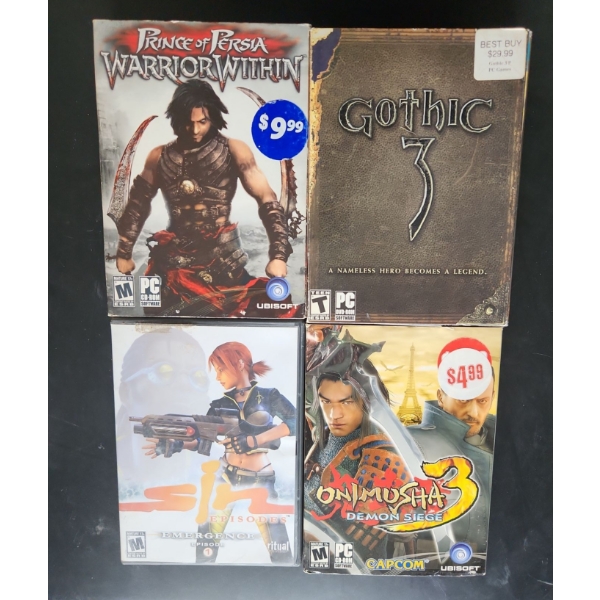 Assorted PC Games: Prince of Persia Warrior Within, Gothic 3, Sin Episode 1, Onimusha 3 Demon Siege