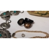 Image 9 : Vintage Jewelry Lot Featuring Necklaces, Earrings, Bracelets, and Decorative Trinket Basket