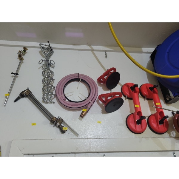 MISC. Garage Gear - Dent Pullers Pneumatic Mountable Hose Reel Cutting Torch & more