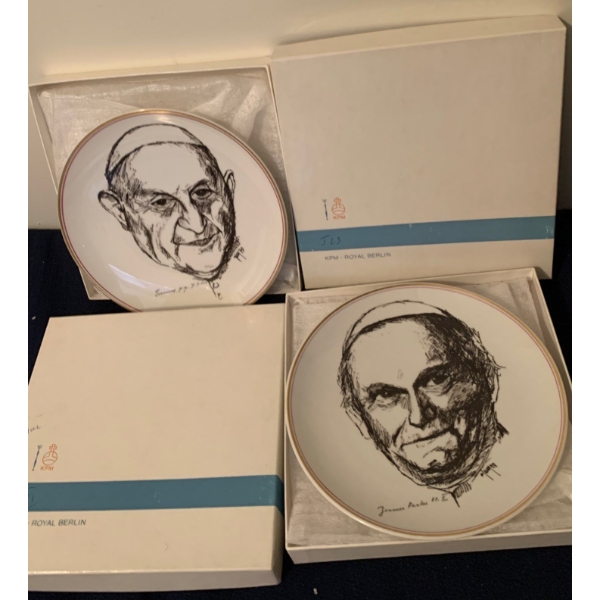 Pair of Decorative Religious Figure Plates, KPM Royal Berlin - 8W Each 