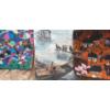 Image 1 : Unframed Oriental Themed Original Works (Set of 3) - 21x15 