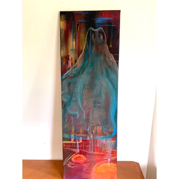 Lauri Ansell Octopus Dream Oil On Board  12 x 36