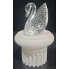 Image 4 : Swarovski Crystal 1995 Swan On White Pedestal (2.5"T & 2"L)