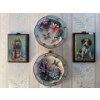 Image 2 : Collection of small pictures and collectible, hummingbird plates along with a Asian themed vintage s