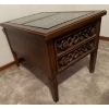 Image 3 : Vintage End Table w/ Glass Top 17x26x25