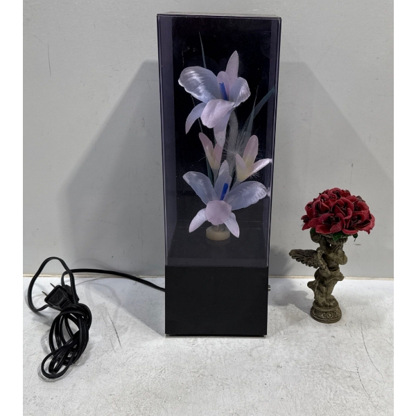 Floral Music Box 14H and Angels on Flower Vase