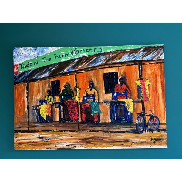 J. Willingo - Tailors Of Our Wishes - South African Artist 40.5H x 27.5W Acrylic On Canvas